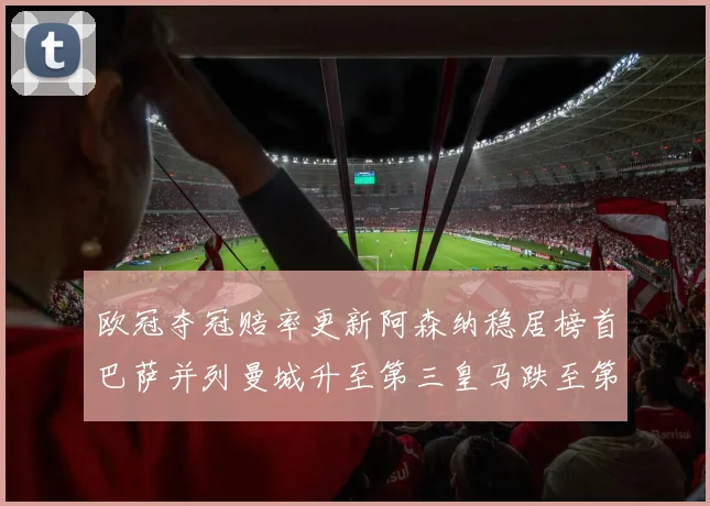 欧冠夺冠赔率更新阿森纳稳居榜首巴萨并列曼城升至第三皇马跌至第七